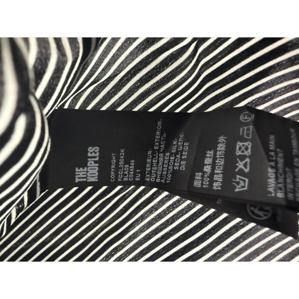 The Kooples Micro Striped 100% Silk Tie-Neck Blouse Size US S / FR 1 $415 NWT - Picture 7 of 11